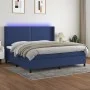 Cama box spring colchón y luces LED tela azul 200x200 cm de , Camas y somieres - Ref: Foro24-3138267, Precio: 660,48 €, Descu...