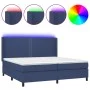 Box spring bed mattress and LED lights blue fabric 200x200 cm by , Beds and slatted bases - Ref: Foro24-3138267, Price: 660,4...