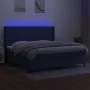 Box spring bed mattress and LED lights blue fabric 200x200 cm by , Beds and slatted bases - Ref: Foro24-3138267, Price: 660,4...