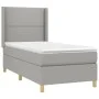 Box spring bed mattress and LED lights light gray fabric 90x190 cm by , Beds and slatted bases - Ref: Foro24-3138757, Price: ...