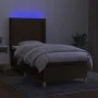 Box spring bed with mattress and LED lights taupe gray fabric 90x200 cm by , Beds and slatted bases - Ref: Foro24-3138769, Pr...