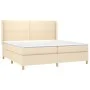 Box spring bed mattress and LED lights cream fabric 200x200 cm by , Beds and slatted bases - Ref: Foro24-3138826, Price: 604,...