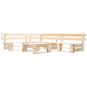 Juego de muebles de palets de jardín 4 piezas madera natural en Conjuntos de jardín | Comprar online en Foro24