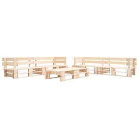 Juego de muebles de palets de jardín 6 piezas madera natural en Conjuntos de jardín | Comprar online en Foro24