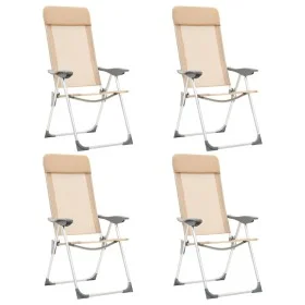 Folding camping chairs 4 units cream aluminum by vidaXL, camping furniture - Ref: Foro24-44309, Price: 201,24 €, Discount: %