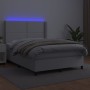 Boxspringbett mit Matratze und LED-weißem Kunstleder 140x200 cm von , Betten und Lattenroste - Ref: Foro24-3139326, Preis: 53...
