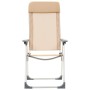 Klappbare Campingstühle 4 Einheiten aus cremefarbenem Aluminium von vidaXL, Campingmöbel - Ref: Foro24-44309, Preis: 204,02 €...