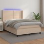 Boxspringbett LED Matratze Cappuccino Kunstleder 140x200cm von , Betten und Lattenroste - Ref: Foro24-3139330, Preis: 493,37 ...