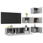 Set de muebles de salón 6 pzas madera ingeniería gris hormigón en Muebles TV | Comprar online en Foro24