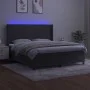 Box spring bed with mattress and LED dark gray velvet 160x200 cm by , Beds and slatted bases - Ref: Foro24-3139512, Price: 51...