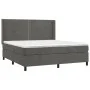 Box spring bed with mattress and LED dark gray velvet 160x200 cm by , Beds and slatted bases - Ref: Foro24-3139512, Price: 51...