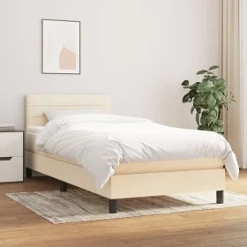 Box spring bed with cream fabric mattress 80x200 cm by , Beds and slatted bases - Ref: Foro24-3140094, Price: 293,12 €, Disco...