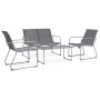 Gartenmöbel-Set 4-teilig aus grauem Stoff und Stahl von vidaXL, Gartensets - Ref: Foro24-44351, Preis: 179,91 €, Rabatt: %