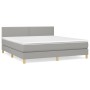 Box spring bed with light gray fabric mattress 180x200 cm by , Beds and slatted bases - Ref: Foro24-3140553, Price: 524,66 €,...