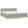 Cama box spring con colchón tela gris claro 180x200 cm de , Camas y somieres - Ref: Foro24-3140553, Precio: 503,92 €, Descuen...