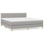 Box spring bed with light gray fabric mattress 160x200 cm by , Beds and slatted bases - Ref: Foro24-3140545, Price: 480,25 €,...