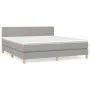 Box spring bed with light gray fabric mattress 160x200 cm by , Beds and slatted bases - Ref: Foro24-3140545, Price: 466,39 €,...