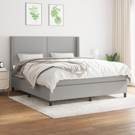 Boxspringbett mit hellgrauer Stoffmatratze 160x200 cm von , Betten und Lattenroste - Ref: Foro24-3131361, Preis: 546,33 €, Ra...