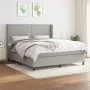 Box spring bed with light gray fabric mattress 160x200 cm by , Beds and slatted bases - Ref: Foro24-3131361, Price: 528,93 €,...