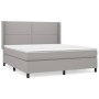 Box spring bed with light gray fabric mattress 160x200 cm by , Beds and slatted bases - Ref: Foro24-3131361, Price: 546,33 €,...