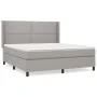Box spring bed with light gray fabric mattress 160x200 cm by , Beds and slatted bases - Ref: Foro24-3131361, Price: 528,93 €,...