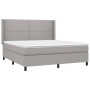 Box spring bed with light gray fabric mattress 160x200 cm by , Beds and slatted bases - Ref: Foro24-3131361, Price: 546,33 €,...