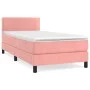Box spring bed with pink velvet mattress 100x200 cm by , Beds and slatted bases - Ref: Foro24-3141232, Price: 290,71 €, Disco...