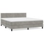 Boxspringbett mit hellgrauer Samtmatratze 160x200 cm von , Betten und Lattenroste - Ref: Foro24-3141251, Preis: 463,91 €, Rab...