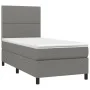 Box spring bed with dark gray fabric mattress 90x200 cm by , Beds and slatted bases - Ref: Foro24-3141666, Price: 337,29 €, D...
