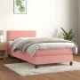 Box spring bed with pink velvet mattress 90x200 cm by , Beds and slatted bases - Ref: Foro24-3141226, Price: 282,05 €, Discou...