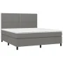 Box spring bed with dark gray fabric mattress 180x200 cm by , Beds and slatted bases - Ref: Foro24-3141714, Price: 593,09 €, ...
