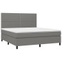 Cama box spring con colchón tela gris oscuro 180x200 cm de , Camas y somieres - Ref: Foro24-3141714, Precio: 596,22 €, Descue...