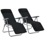 Folding garden chairs with cushions 2 units black by vidaXL, Garden chairs - Ref: Foro24-44319, Price: 172,88 €, Discount: %