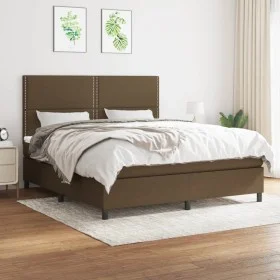 Box spring bed with dark brown fabric mattress 180x200 cm by , Beds and slatted bases - Ref: Foro24-3141716, Price: 572,68 €,...
