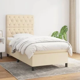 Box spring bed with cream fabric mattress 80x200 cm by , Beds and slatted bases - Ref: Foro24-3141974, Price: 329,86 €, Disco...