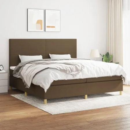 Boxspringbett mit dunkelbrauner Stoffmatratze 200x200 cm von , Betten und Lattenroste - Ref: Foro24-3142204, Preis: 653,24 €,...