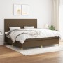 Box spring bed with dark brown fabric mattress 200x200 cm by , Beds and slatted bases - Ref: Foro24-3142204, Price: 653,97 €,...