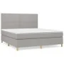 Box spring bed with light gray fabric mattress 160x200 cm by , Beds and slatted bases - Ref: Foro24-3142265, Price: 508,07 €,...