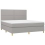 Box spring bed with light gray fabric mattress 160x200 cm by , Beds and slatted bases - Ref: Foro24-3142265, Price: 521,34 €,...