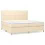 Box spring bed with cream fabric mattress 200x200 cm by , Beds and slatted bases - Ref: Foro24-3142286, Price: 582,29 €, Disc...