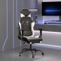 Silla gaming masaje y reposapiés cuero sintético negro blanco en Sillas gaming | Comprar online en Foro24