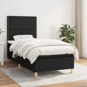 Box spring bed with black fabric mattress 90x190 cm by , Beds and slatted bases - Ref: Foro24-3142219, Price: 277,17 €, Disco...