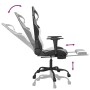 Silla gaming masaje y reposapiés cuero sintético negro blanco en Sillas gaming | Comprar online en Foro24