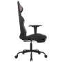 Silla gaming de masaje con reposapiés tela negro y gris taupe en Sillones para videojuegos | Comprar online en Foro24