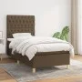 Box spring bed with dark brown fabric mattress 100x200 cm by , Beds and slatted bases - Ref: Foro24-3142556, Price: 384,73 €,...