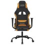 Silla gaming de masaje con reposapiés tela negro y naranja en Sillas gaming | Comprar online en Foro24