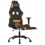 Silla gaming de masaje con reposapiés tela negro y naranja en Sillas gaming | Comprar online en Foro24