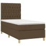 Box spring bed with dark brown fabric mattress 100x200 cm by , Beds and slatted bases - Ref: Foro24-3142556, Price: 384,73 €,...