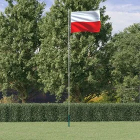 Polish flagpole and flag, aluminum, 6.23 m by , Flags and windsocks - Ref: Foro24-3147103, Price: 72,14 €, Discount: %