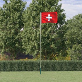 Mástil y bandera de Suiza aluminio 5,55 m